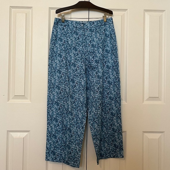 Vintage Laura Ashley Floral Cropped Pants (Size 8) - Picture 1 of 9
